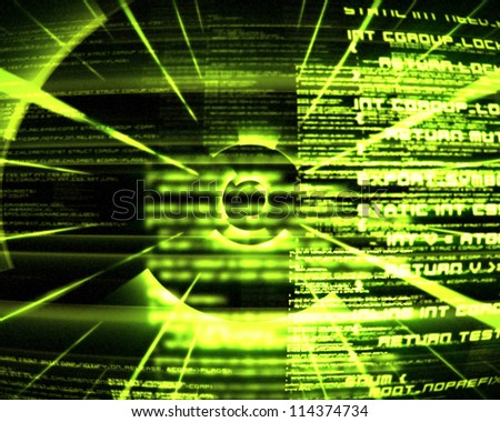 Abstract green text background