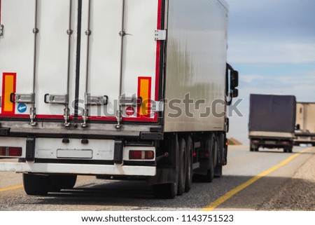 trucks moves on the country highway