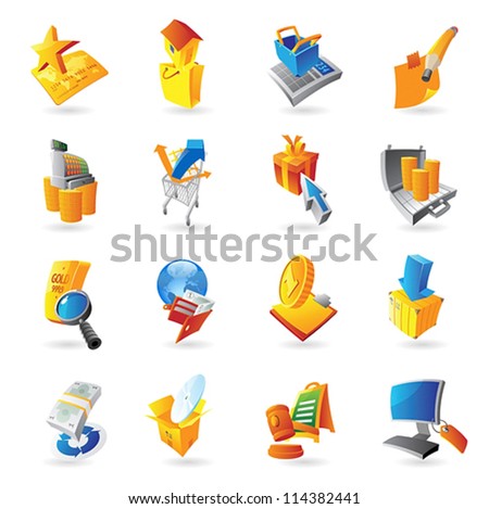 Icons for retail commerce. Vector illustration.