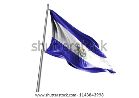 El Salvador Flag waving white background