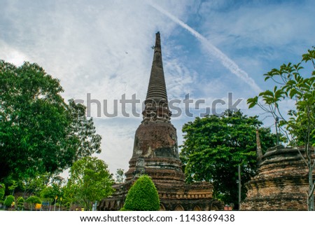 Wat Yai Chaimongkol Temple in Ayutthaya Thailand