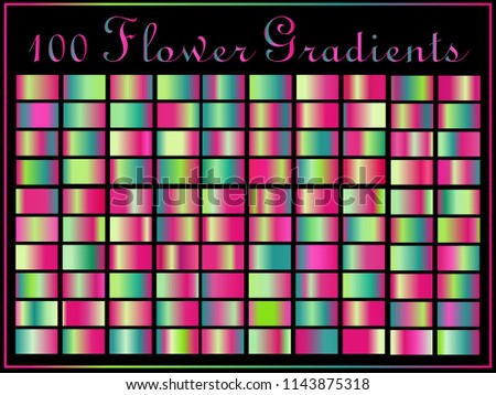 100 flower gradients, big set of simple blurred background