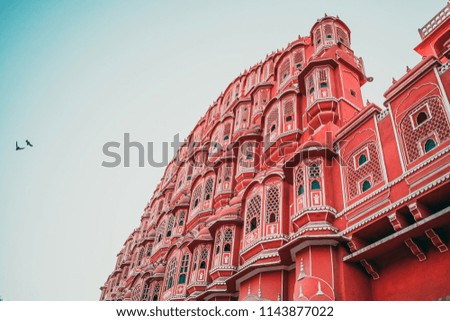 Picture of the iconic hawa mahal of jaipur. It is one of the most visited places of Jaipur. Jaipur is well known for it's cultural diversity and is a popular attraction for tourists from entire world.