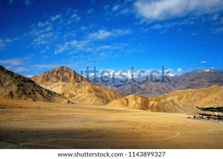 Himalayan mountain landscape along Manali - Leh National Highway in Ladakh, Jammu and Kashmir state, India