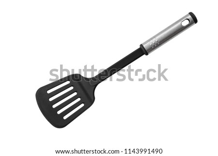 kitchen spatula on isolated white background Royalty-Free Stock Photo #1143991490