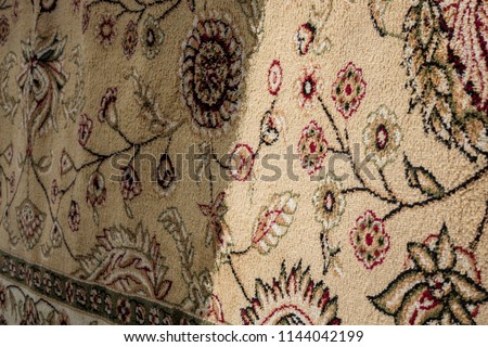 Cleaning of carpets showing before and after cleaning. Cleaning carpet Royalty-Free Stock Photo #1144042199