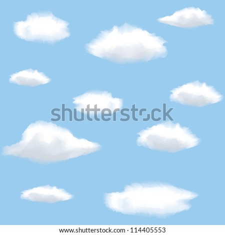Seamless background with clouds on sky.
