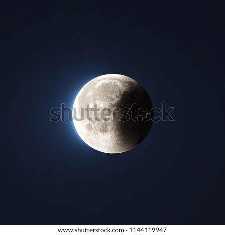 Lunar eclipse over dark sky