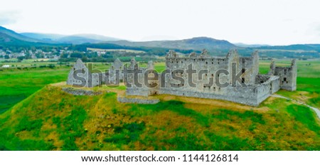 View over the Ruthven Barracks in Kingussie Scotland - Cairngorms National Park