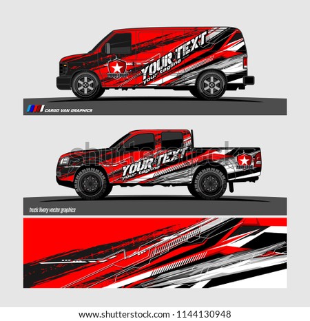 
vehicle graphic kit. abstract lines with camouflage background for van and truck vinyl sticker wrap