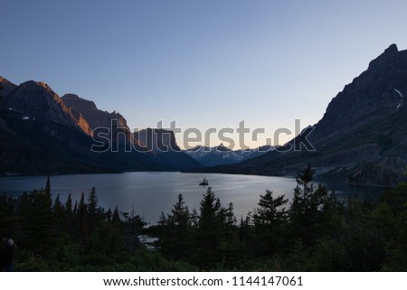 This is the picture of Wild Goose Island at Glacier National Park , Montana.
