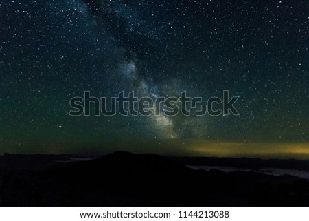 Milky way at the Carpathian mountains 