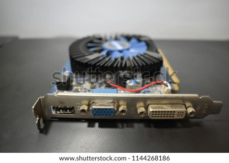 Detail of modern computer video card isolated