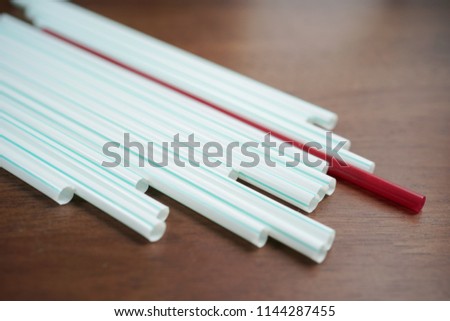 Green Straws with red straw