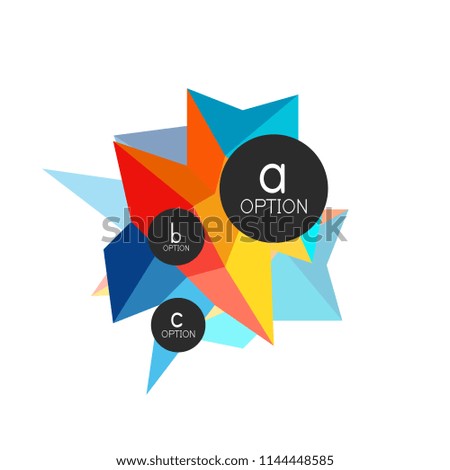 Abstract colorful geometric option infographics design template with sample abc options. Abstract background for business presentation or information banner. Vector illustration