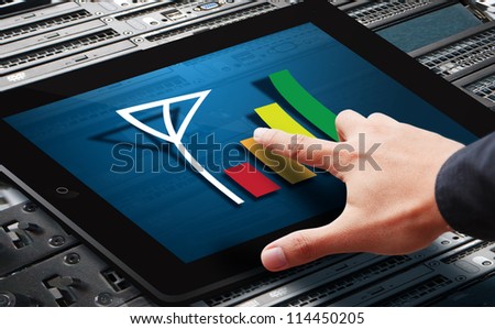 Hand press on Signal bar on digital touch pad