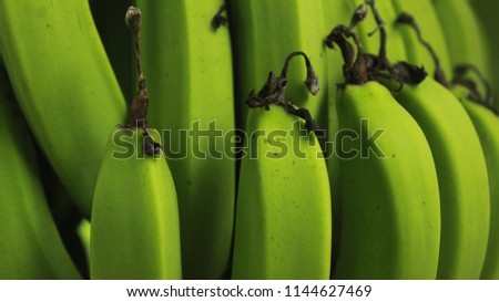 Bananas in green