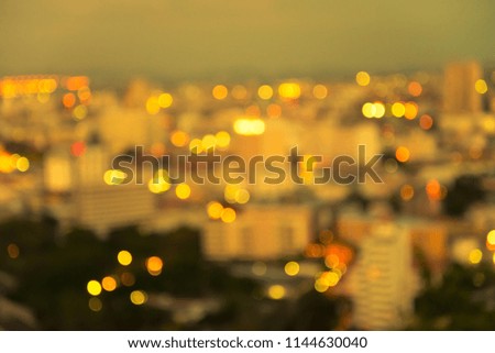 Blur of night cityscape background - Golden luxury style