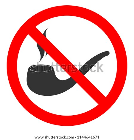 NO SMOKING sign. Tobacco pipe icon. Vector.
