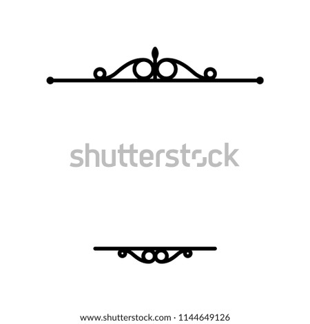 Calligraphic Divider, isolated on white background,vector illustration.