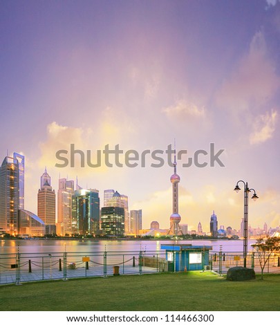 Shanghai skyline at New landscape