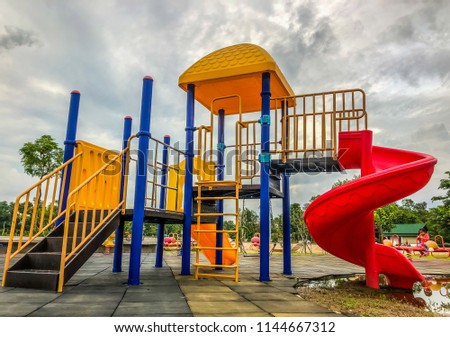 beautiful colorful playground in the park