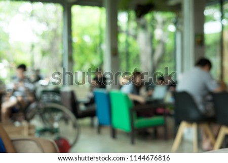 blurred photo Coffee shop  background with bokeh