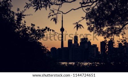 Toronto city skyline from center island, Ontario, Canada