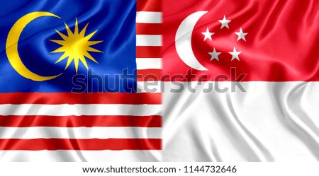 Malaysia and Singapore flag silk