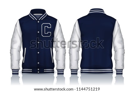 Varsity Jacket Design,Sportswear Track front and back view. Royalty-Free Stock Photo #1144751219