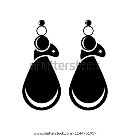 Silhouette of a pair of earrings