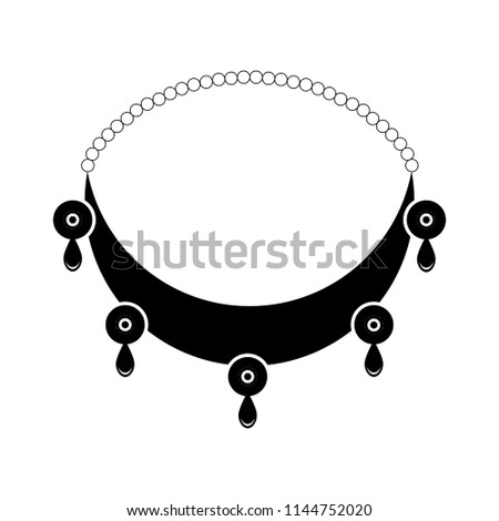 Silhouette of a necklace