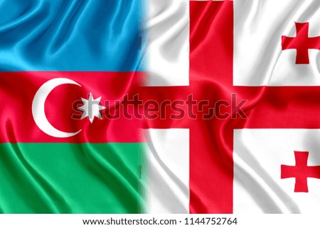 Azerbaijan and Georgia flag silk