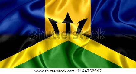 Barbados and Jamaica flag silk