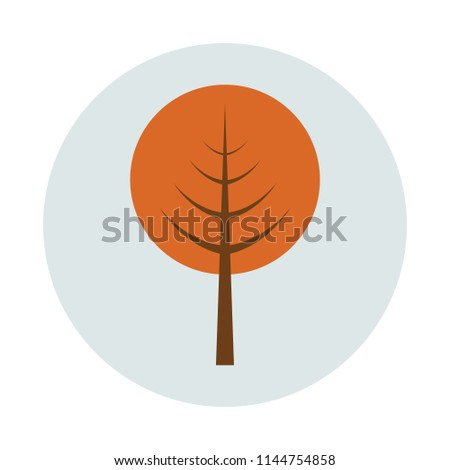 Autumn tree flat icon isolated on white background. Autumn tree sign symbol in flat style. Autumn element Vector illustration for web and mobile design.