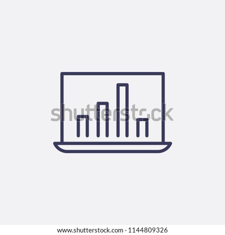 Outline global analytics icon illustration,vector digital sign symbol