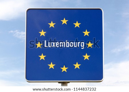 Luxembourg border and limit road sign