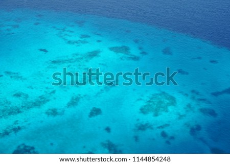 View of The Maldives from a seaplane. 