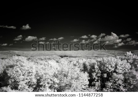 Landscape Photography, High Contrast, Wideband Infrared Photo Captured With Full Spectrum Camera Equipment