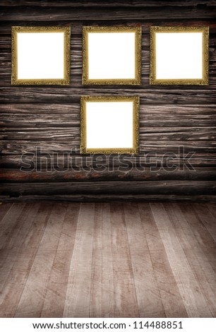 old grunge interior frame against wall