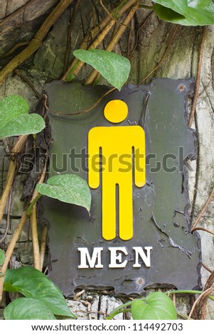 This male and female bathroom sign made Ã?Â¢??Ã?Â¢??out of steel