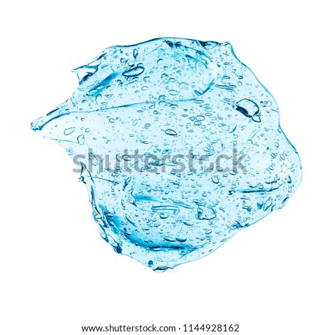 Blue gel cream cosmetic bubble isolated on white background on top view photo image object design Royalty-Free Stock Photo #1144928162
