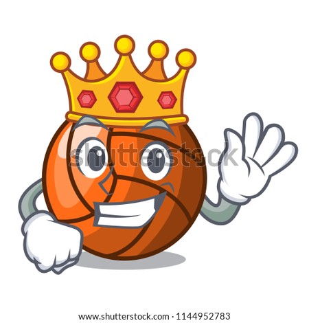 King volleyball mascot cartoon style