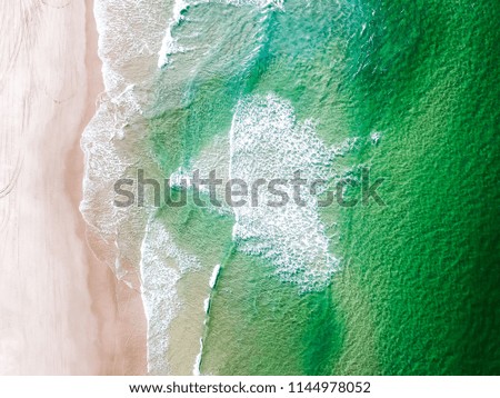 Green water beach aerial view