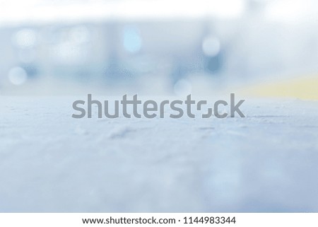 COLD WINTER BACKGROUND, CLOSE OF ICE SURFACE, ICE HOCKEY STADIUM