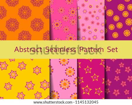 Abstract seamless pattern set. Nice ornament vector graphic illustration