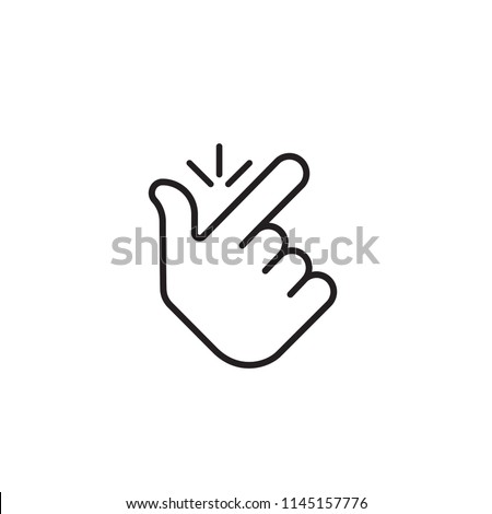 Snap finger logo. concept make flicking fingers.popular gesturing.linear abstract trend simple okey logotype graphic design isolated on white background.thin line.snapping fingers hand icon. Royalty-Free Stock Photo #1145157776
