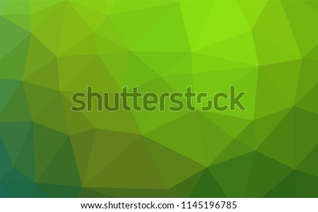 Light Green vector blurry hexagon pattern. Triangular geometric sample with gradient.  Brand new design for your business.