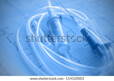 Medical plastic intravenous system Royalty-Free Stock Photo #114520003