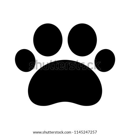 paw print icon vector dog cat bear footprint logo cartoon illustration character clip art symbol